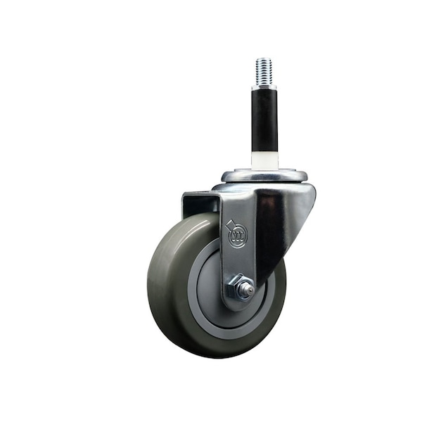 3.5'' Gray Poly Wheel Swivel 7/8'' Expanding Stem Caster